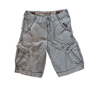 Rock Revival Mens Grey Cargo Shorts Contrast Stitch Size 29 21 inseam New No Tag